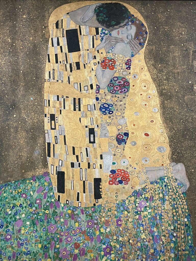 The Kiss of Gustav Klimt in Belvedere museum