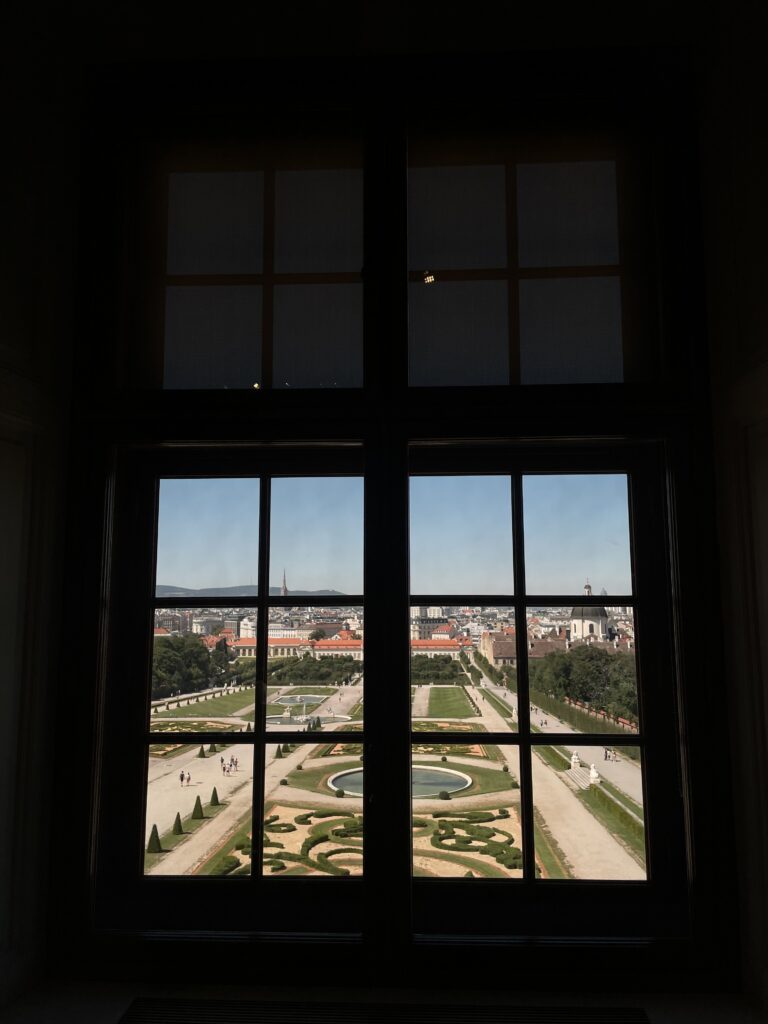 view in the garden from belvedere palace