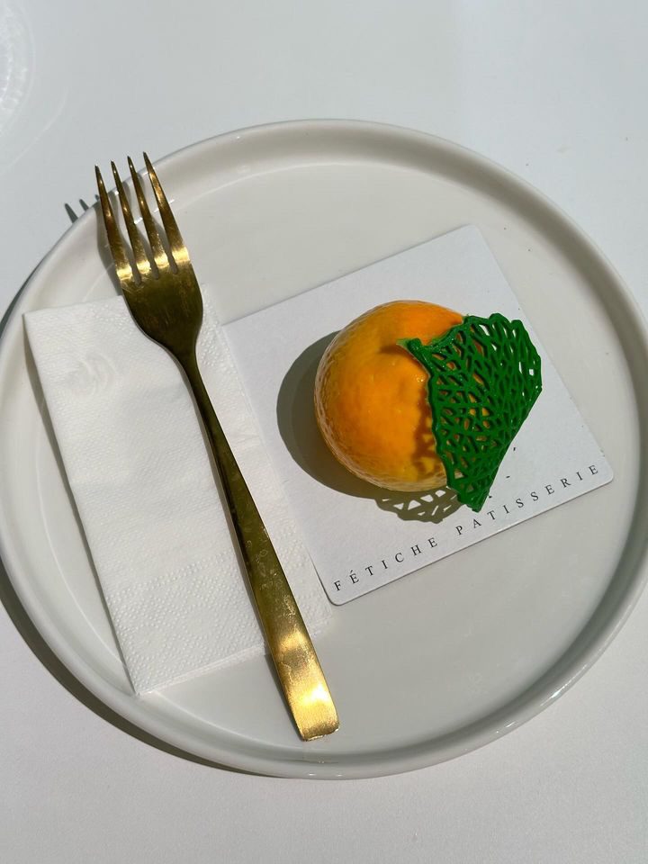 Orange Dessert in Fetiche patisserie Ljubljana