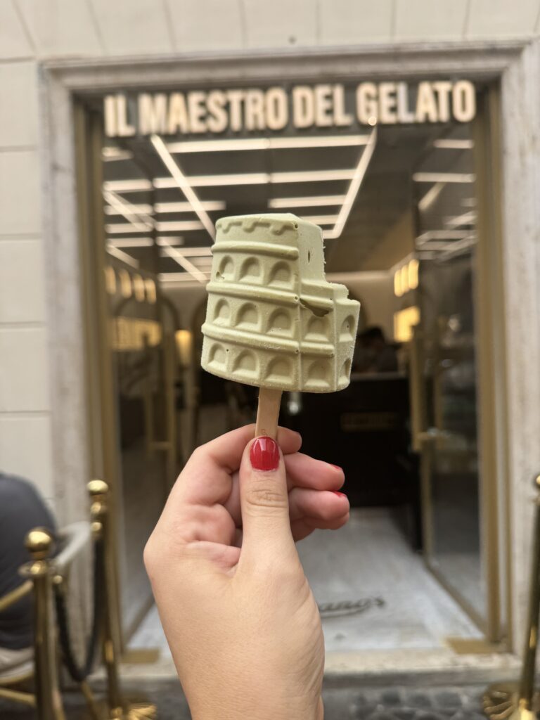 Gelato in Rome, collosseum