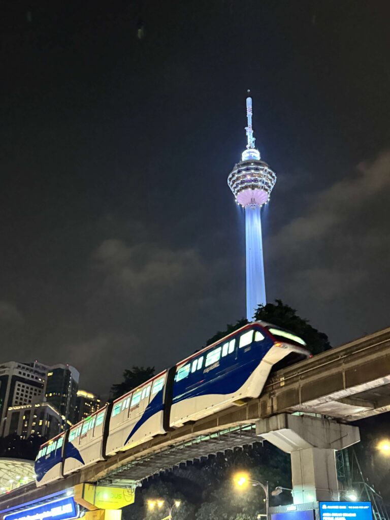 Kuala Lumpur tower and a train