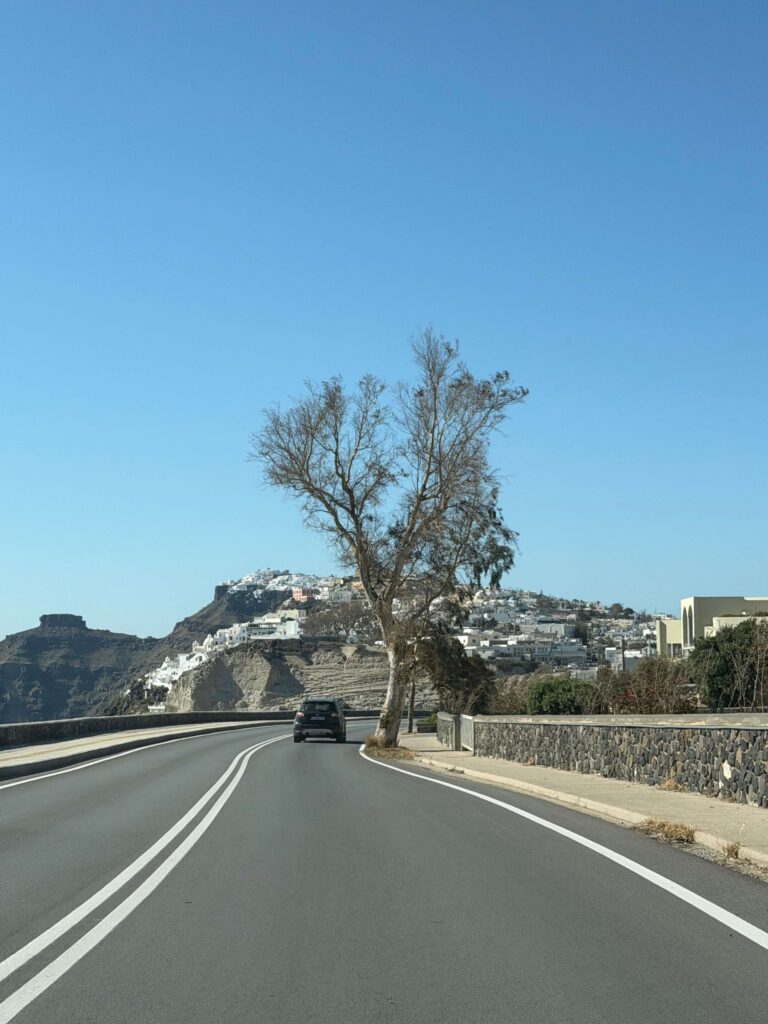 Santorini island road