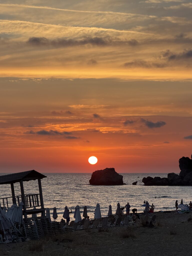 Glyfada beach sunset